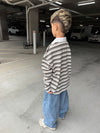 Choc Mustard Stripe Rugby Long Sleeve