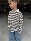 Choc Mustard Stripe Rugby Long Sleeve