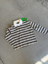 Choc Mustard Stripe Rugby Long Sleeve