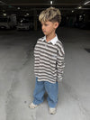 Choc Mustard Stripe Rugby Long Sleeve