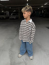 Choc Mustard Stripe Rugby Long Sleeve
