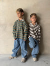 Choc Mustard Stripe Rugby Long Sleeve